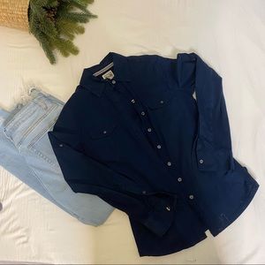 Converse Navy Button Up Top